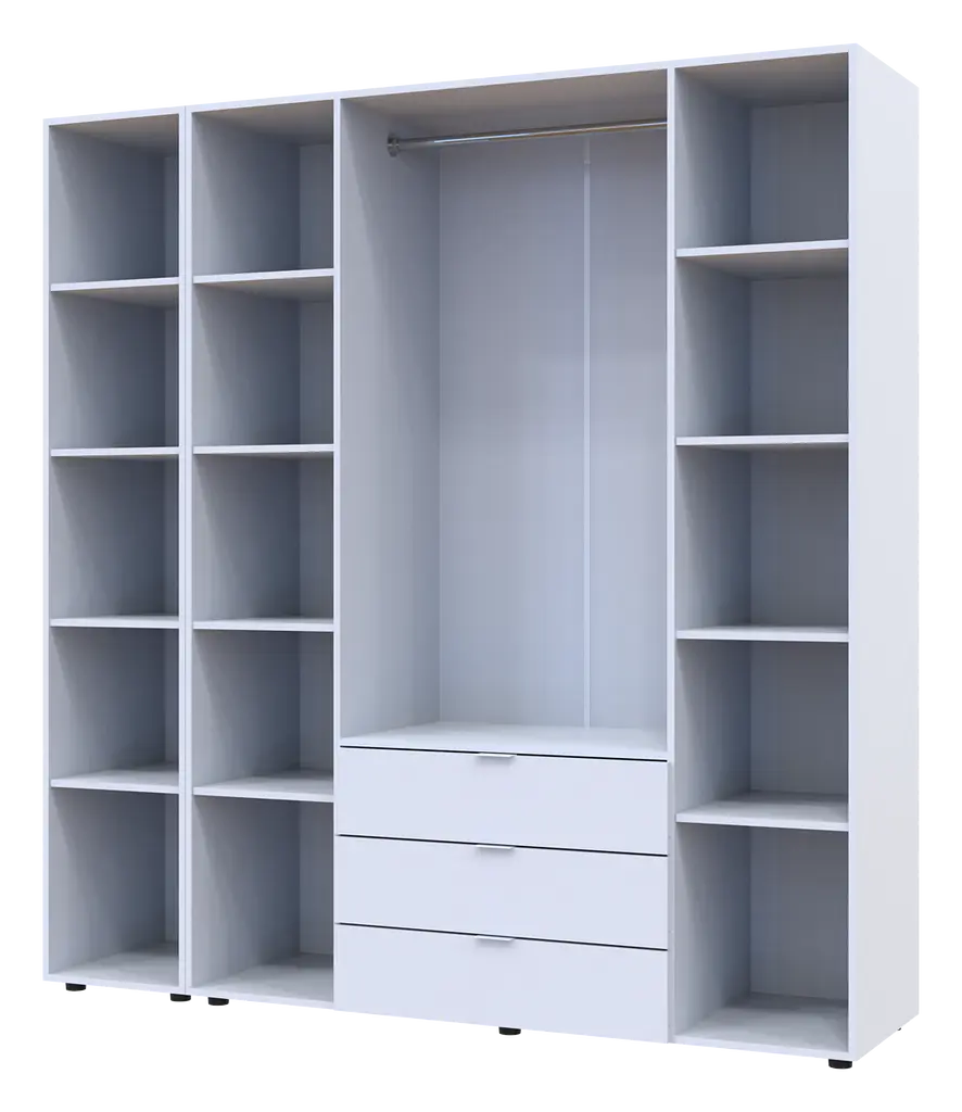 Шафа для одягу Doros Гелар Біла 4ДСП/Дзеркало 194х49.5х203.4 (42002160) - фото 7