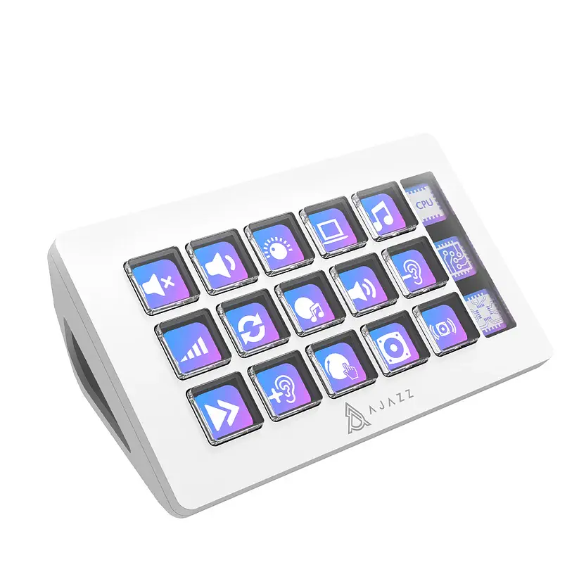 Стрім-консоль AJAZZ AKP153 / 15 клавіш / TFT-дисплей / Підтримка OBS та макросів / White - фото 3