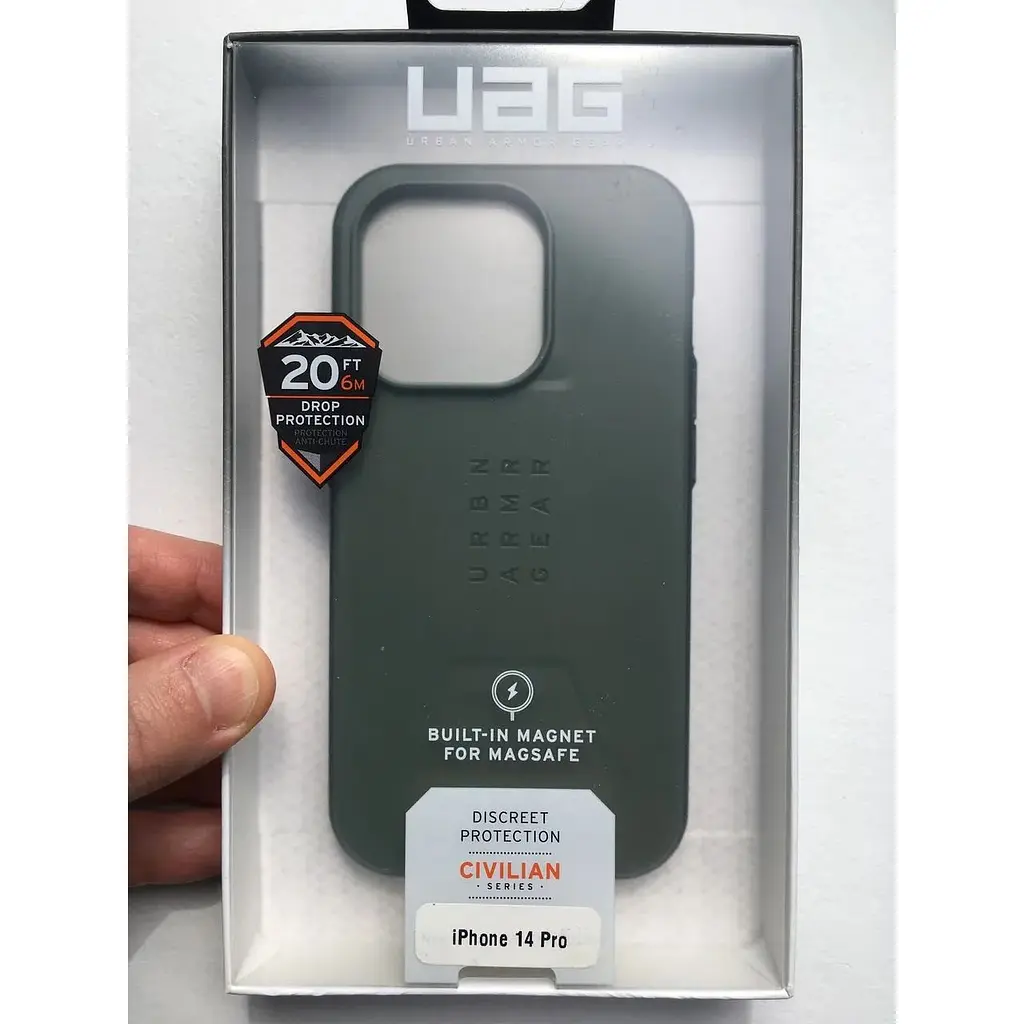 Оригинальный противоударный чехол UAG Civilian MagSafe для iPhone 14 Pro (6.1") Olive (114042117272) - фото 4