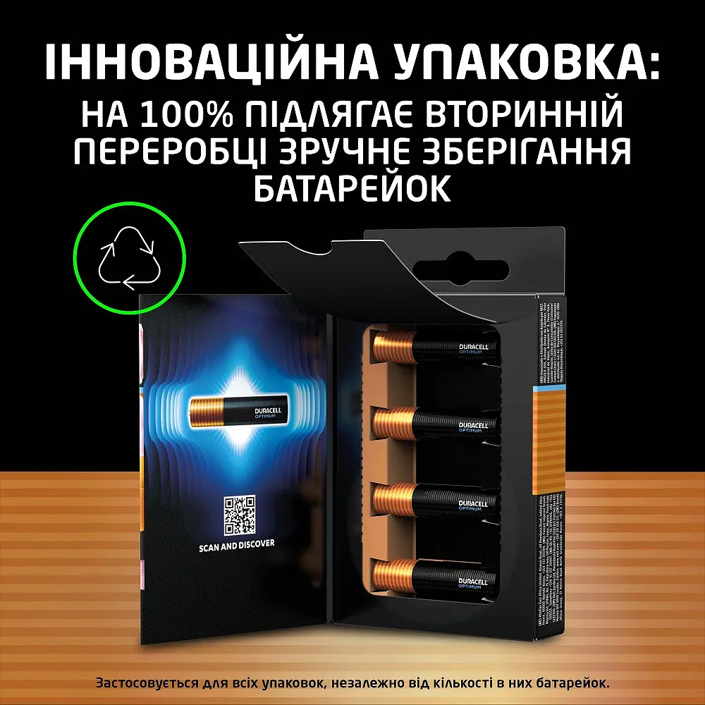 Лужні батарейки Duracell Optimum AAA, 8 шт. (6835423) - фото 3