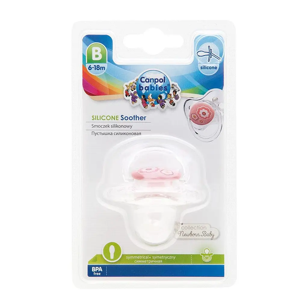 Силіконова анатомічна пустушка Canpol babies Newborn Baby 6-18 міс., рожевий (22/566_pin) - фото 2