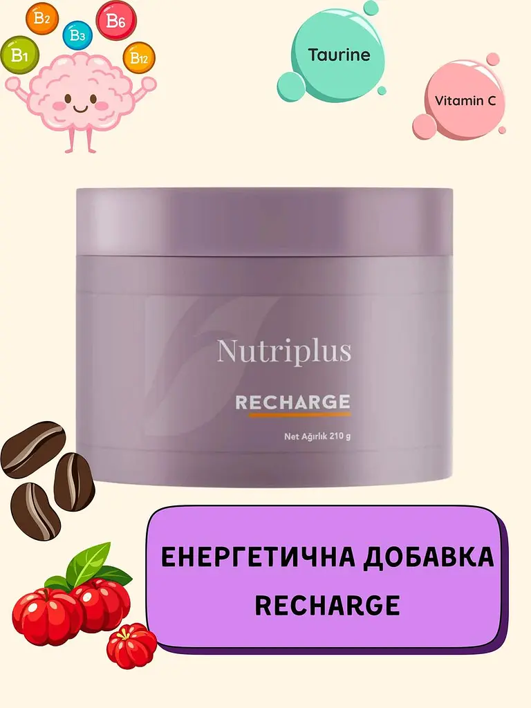 Дієтична добавка для енергії Farmasi "Energy Powder Recharge Nutriplus" 210 г - фото 2