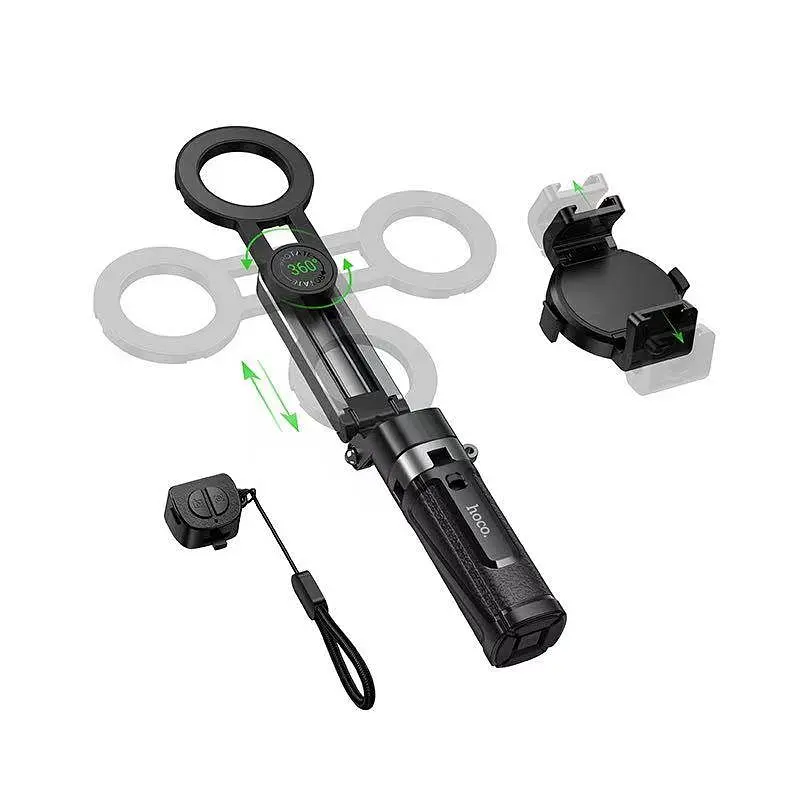 Селфі-монопод HOCO K27 Pro Magic mini live broadcast stand(pull clip+magnetic focusing version) Black - фото 3
