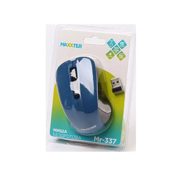 Миша Maxxter Mr-337-Bl Blue USB - фото 4