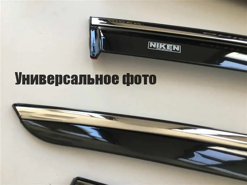 Дефлектори вікон вітровики для Volkswagen Golf 7 2012- з хром молдингом - фото 2