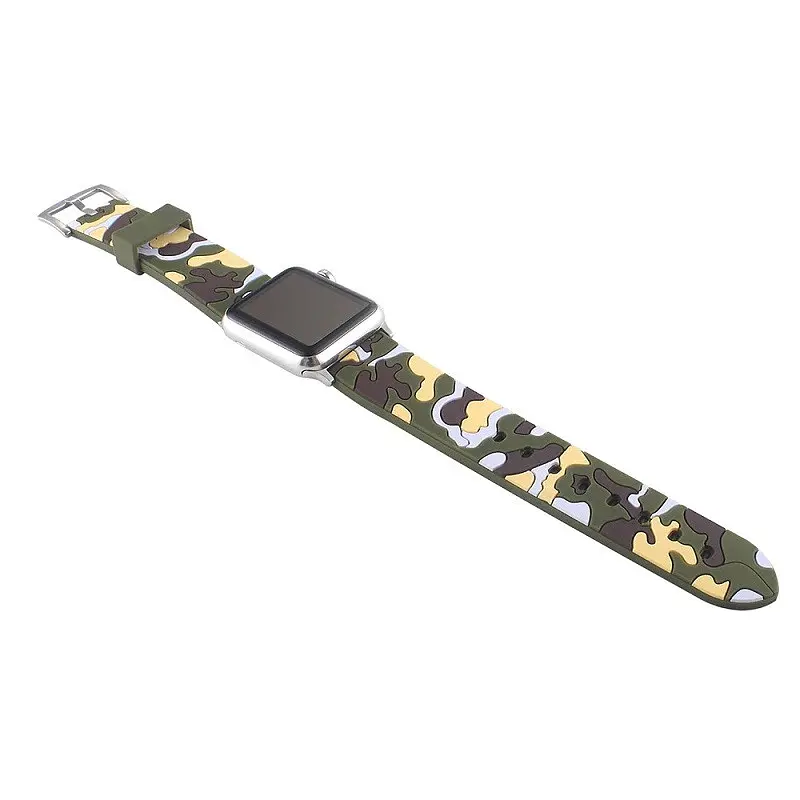 Ремінець Creasted для годинника Apple Watch 38 мм 40 мм силіконовий з пряжкою, Camouflage with yellow - фото 4