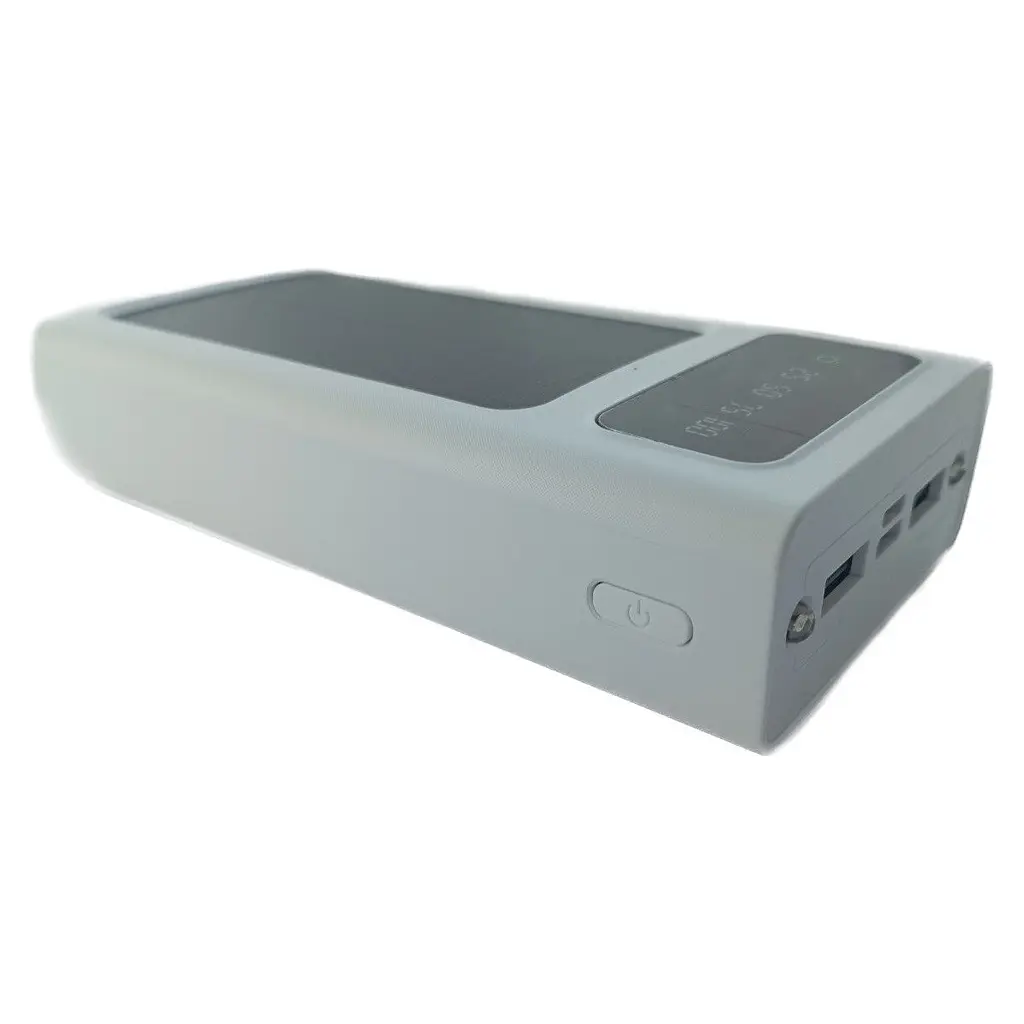 УМБ Power Bank Solar 30000mAh повербанк 4 в 1 с солнечной панелью, экраном, фонариком White (11230) - фото 2