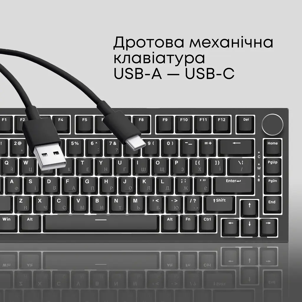 Клавіатура Ajazz AK820 Red Switch USB-C UA Black (AK820-R-B) - фото 7