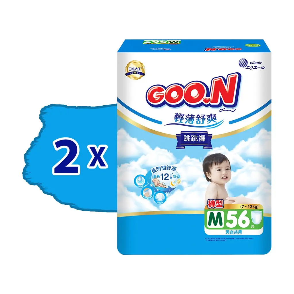 Підгузки GOO.N Slim & Comfortable Розмір 3 M 7-12 кг 56 шт (21001091) - фото 3