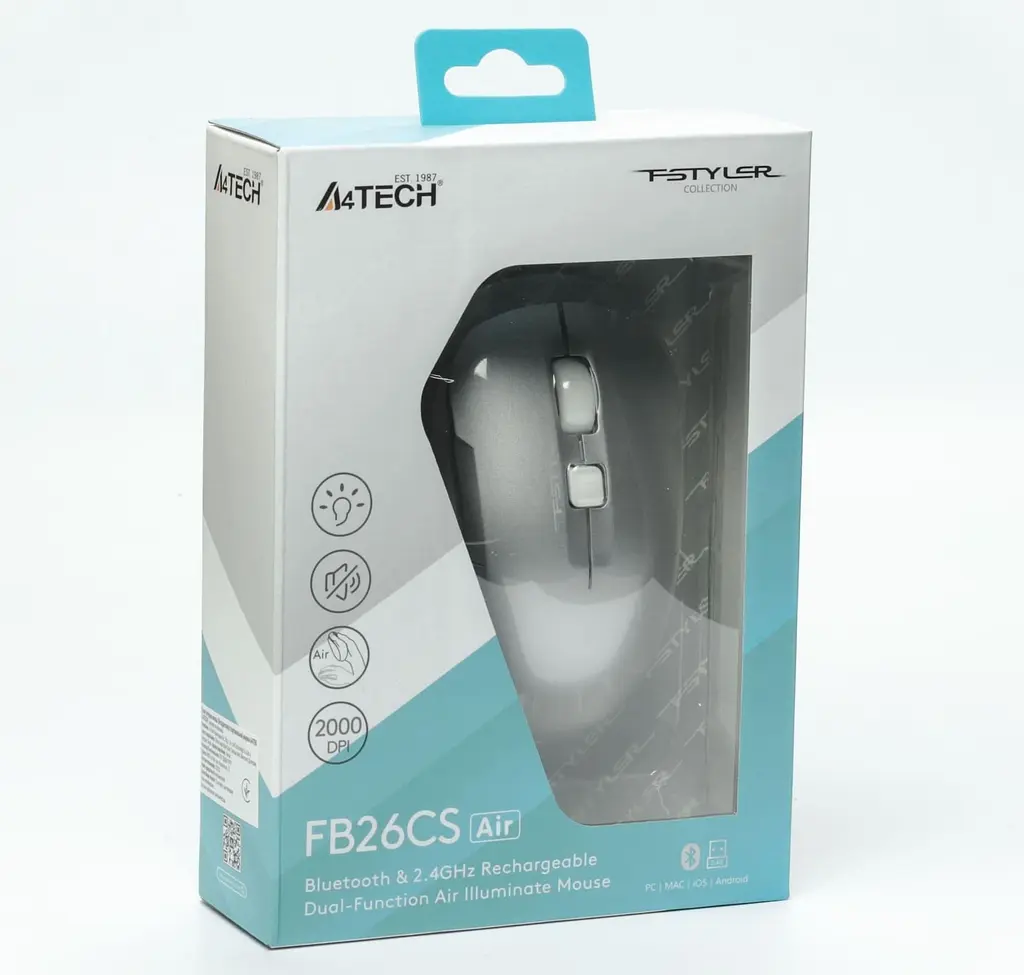Мышь A4Tech Fstyler FB26CS Air Wireless Icy White (FB26CS Air (Icy White)) - фото 8