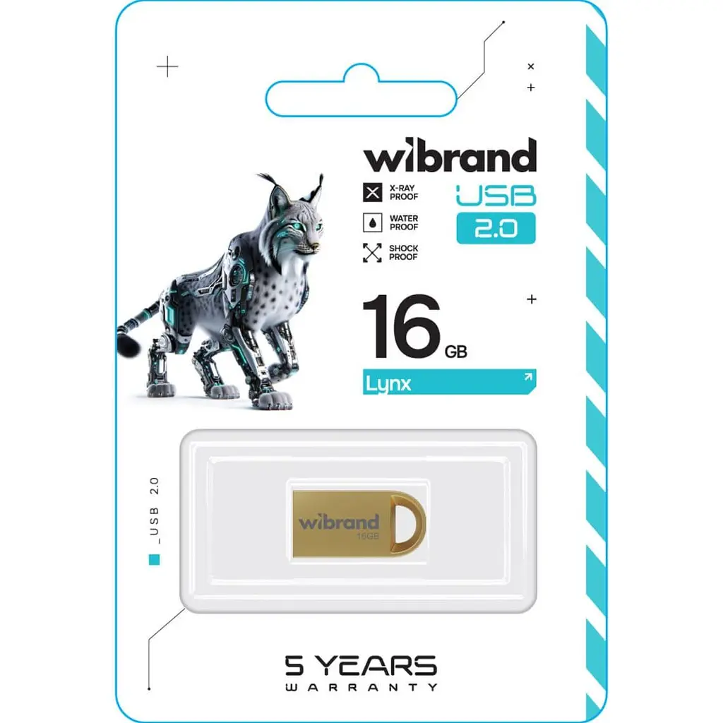 Flash Wibrand USB 2.0 Lynx 16Gb Gold - фото 2