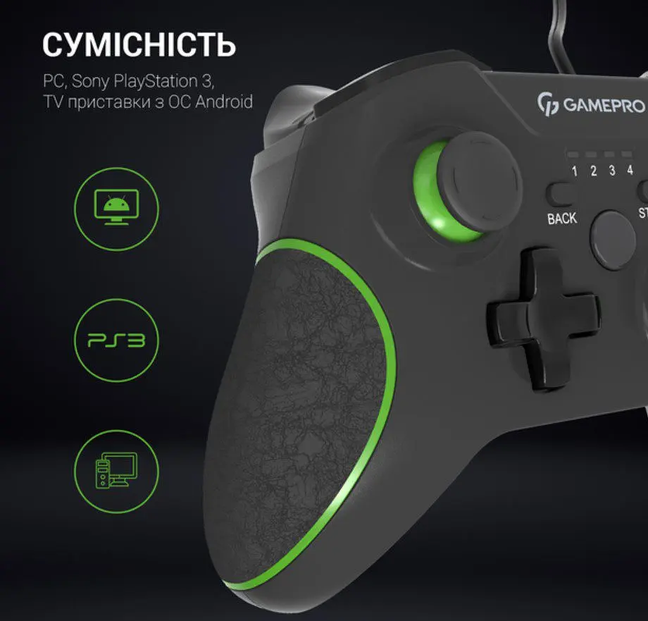 Геймпад джойстик GamePro MG-450 Black USB PC/PS3/Android - фото 6
