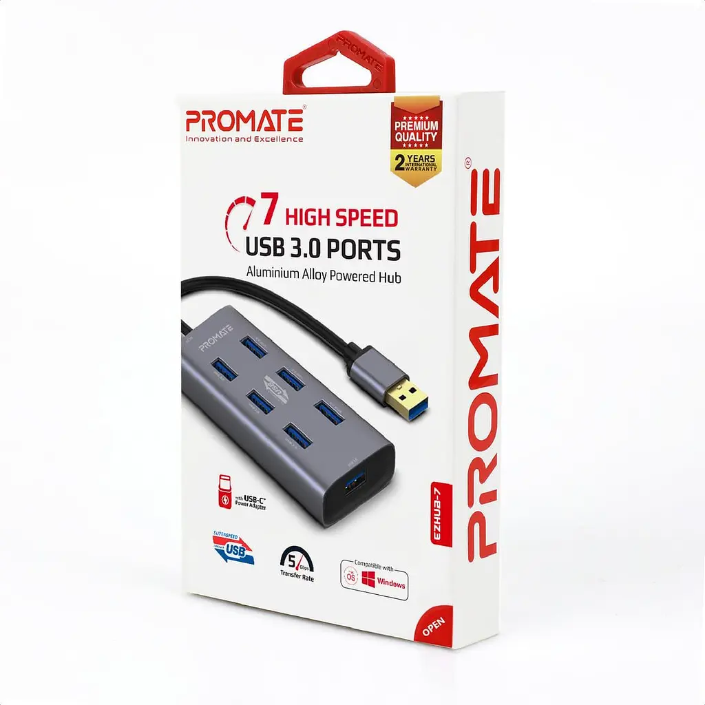 USB-хаб Promate на 7 портов (ezhub-7.grey) - фото 2
