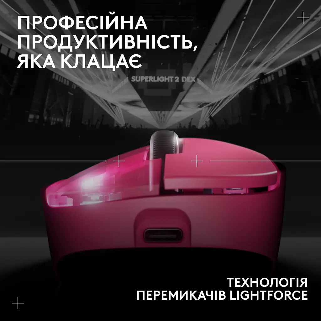 Мышь компьютерная Logitech Pro X Superlight 2 Dex Pink (910-007371,910-007375) - фото 9