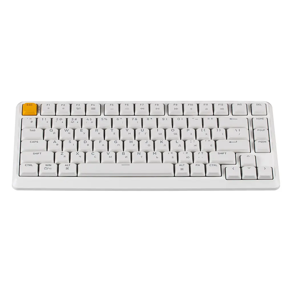 Клавіатура механічна J1 82Key, K pro Banana, WL/BT/USB-A, QMK, Hot-swap, EN/UKR, RGB, білий Keychron teh0013917 - фото 6