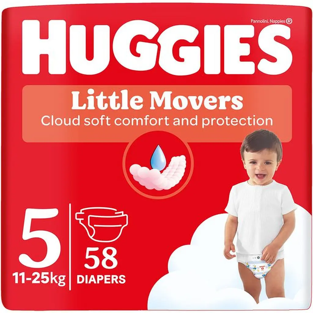 Набір підгузків Huggies Little Movers 5 (11-25 кг) 116 шт. (2 п. x 58 шт.) - фото 2
