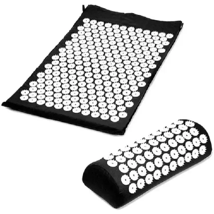 Килимок масажно-акупунктурний Life style Acupressure Mat and Pillow Set з подушкою 64 х 40 см Чорний