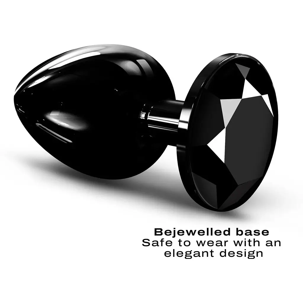 Металева анальна пробка з кристалом Dorcel Diamond Plug Black L - фото 2
