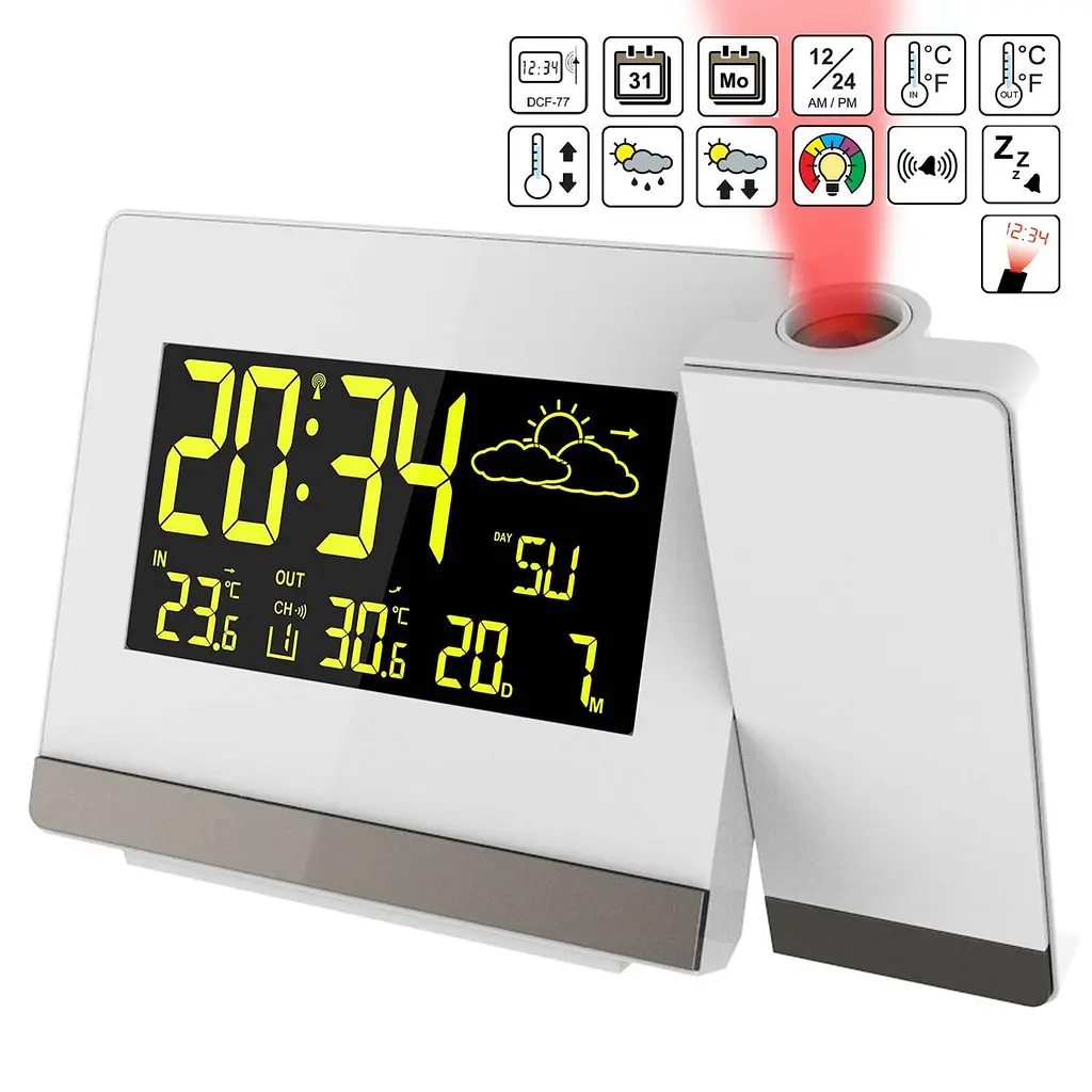 Проекционные часы цифровой Technoline WT549 White - фото 3