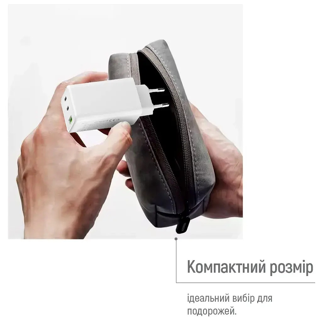 Зарядний пристрій ColorWay C101B GaN Mini 100W PD PPS 2xUSB-C + USB-A white (CW-CHS061PD-WT) - фото 11