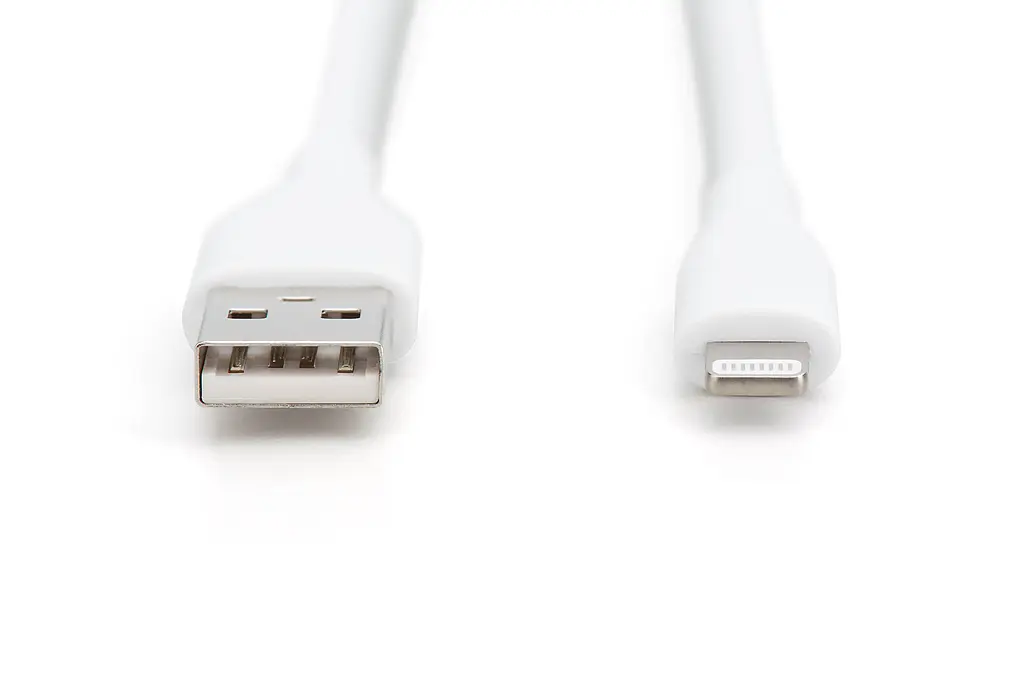 Кабель Digitus USB-A > Lightning заряджання/синхронізації, USB 2.0, 12W, силіконовий, 1м, білий teh0013659 - фото 5