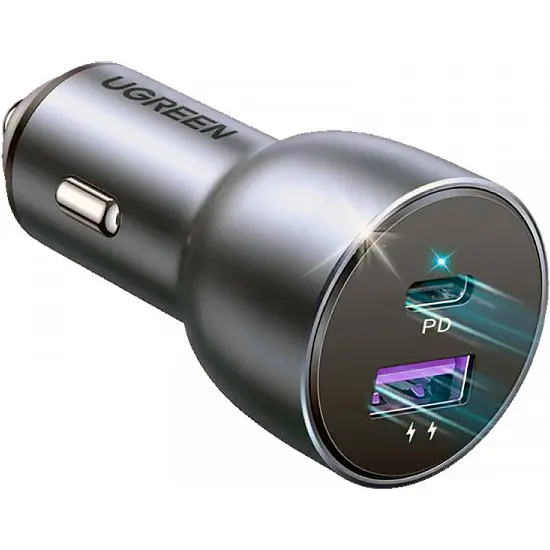 Автомобільний зарядний пристрій Ugreen CD213 QC 3.0 Dual USB-A + USB-C 36W Gray [60980] [99309] - фото 2