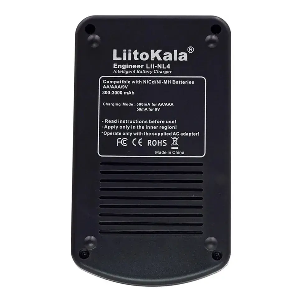 Зарядний пристрій для акумуляторів Liitokala 4 Slots, LED, Li-ion/Ni-MH/Ni-Cd/AA/ААA/AAAA/С (Lii-NL4) - фото 3