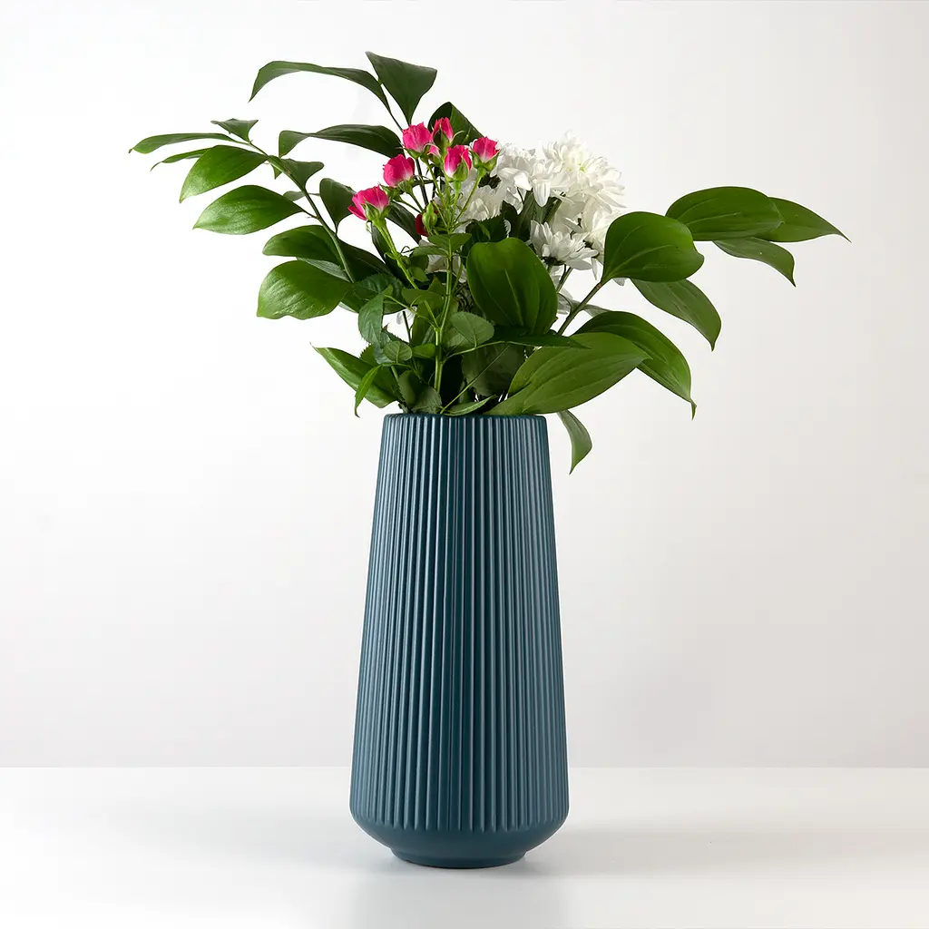 Ваза декоративна МВМ My Home, 30 см, синя (DH-FLOWERS-03 DARK BLUE) - фото 3