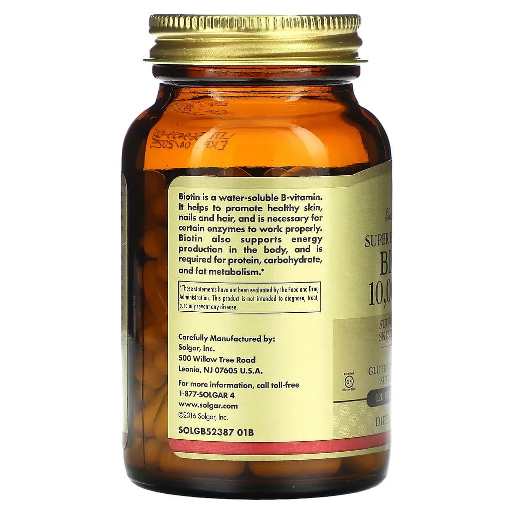 Біотин Solgar Biotin В7 10000 мкг 120 капсул - фото 2