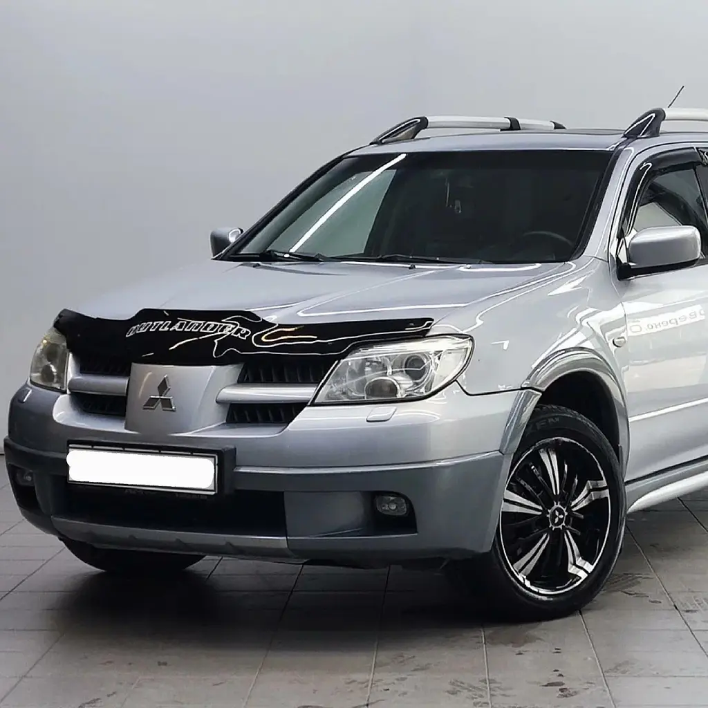 Дефлектор капоту мухобійка для Mitsubishi Outlander 2001-2007 Євро Кріплення (Vip Tuning) - фото 4