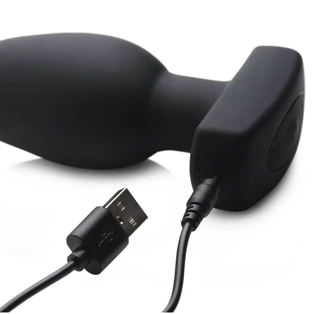 Анальна вібропробка з пультом дистанційного керування Ass Thumpers Smooth Vibrating Anal Plug, 13х4.3 см, чорний - фото 6