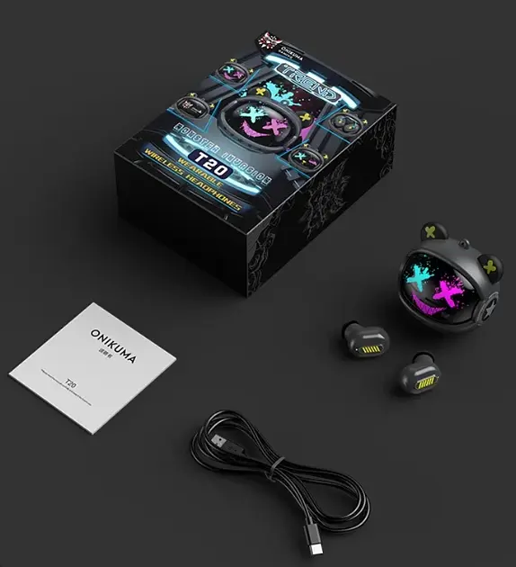 Навушники Bluetooth Onikuma T20 Black - фото 2