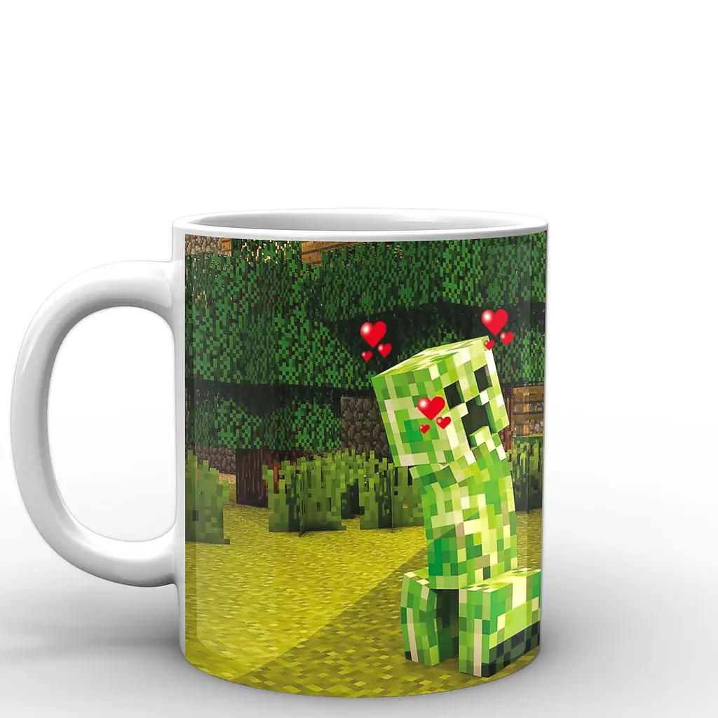 Кухоль GeekLand Minecraft Майнкрафт крипери MС.02.006 330 мл білий - фото 2