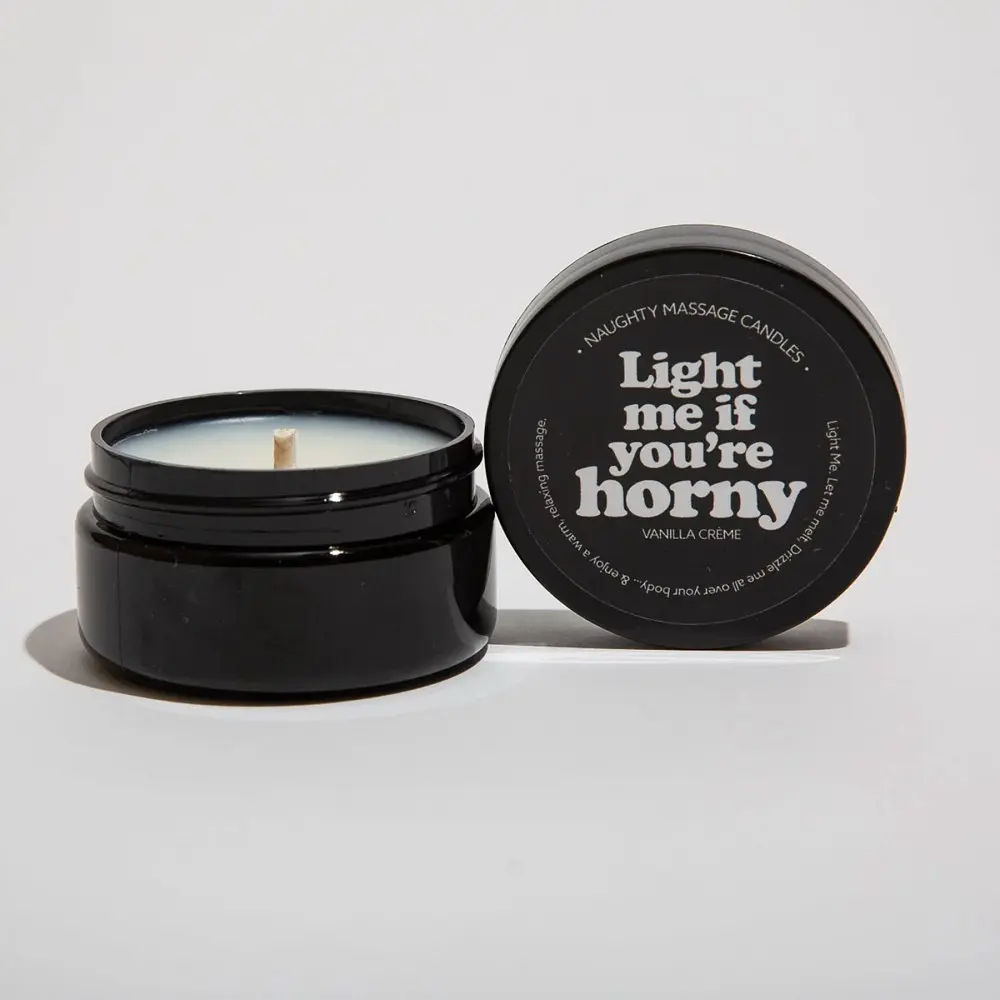 Масажна свічка міні з ароматом ванільного крему Light Me if You're Horny 50g - фото 2