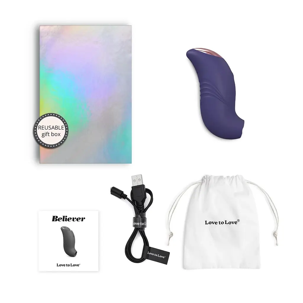 Стимулятор клітора Love To Love Believer 9.8 см синій - фото 4