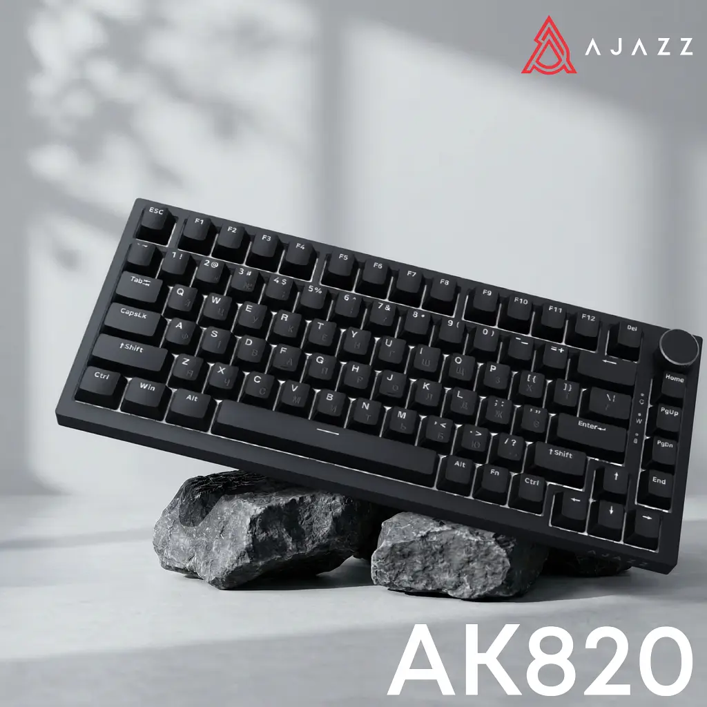 Клавіатура Ajazz AK820 Red Switch USB-C UA Black (AK820-R-B) - фото 6