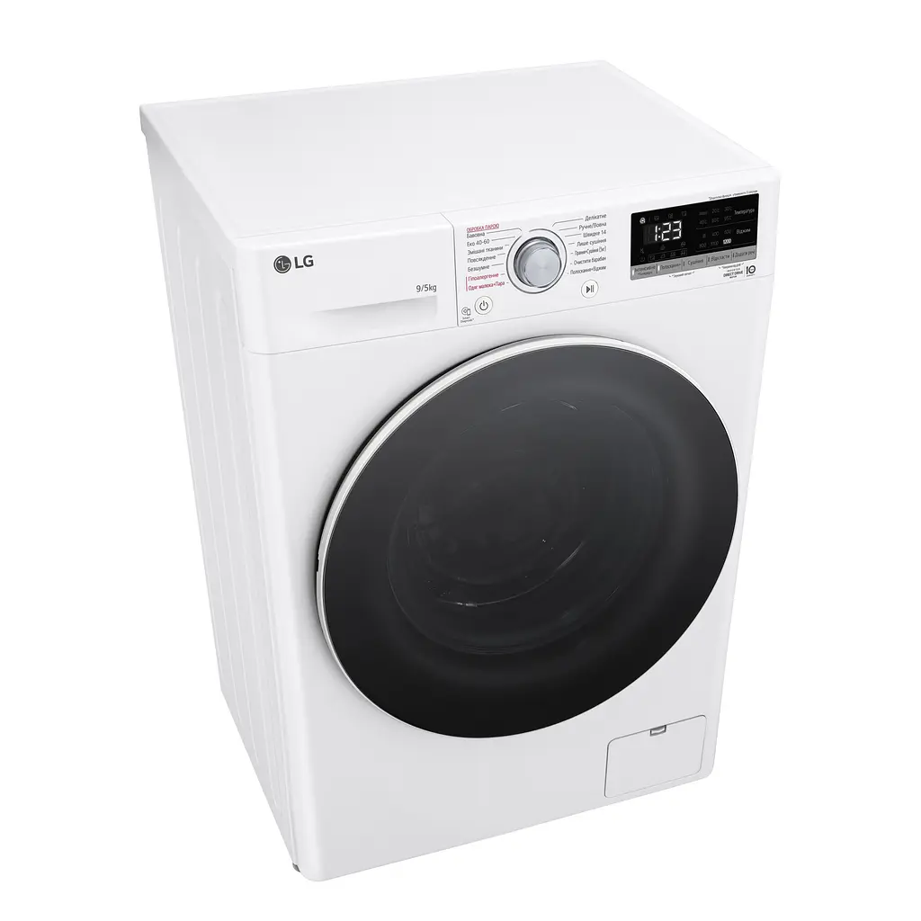 Прально-сушильна машина LG фронтальна 9(5) кг 1200 А 48 см дисплей пара інвертор білий - фото 7