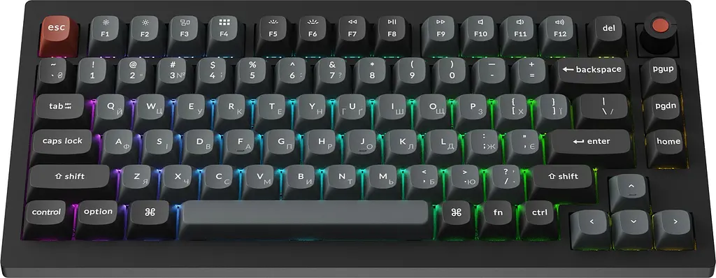 Клавіатура Keychron V1 8K Keychron Super Red Switch Black RGB (V1W-D1-UA) - фото 2