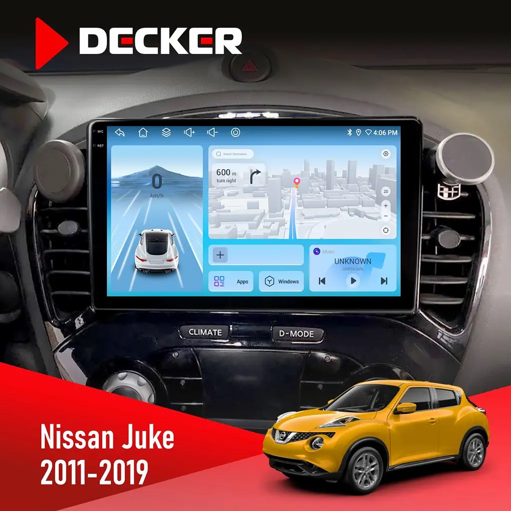 Штатна магнітола Nissan Juke 2011-2019 Decker D9-010 6x128, DSP, 4G, 2K Decker (НФ-00004754)