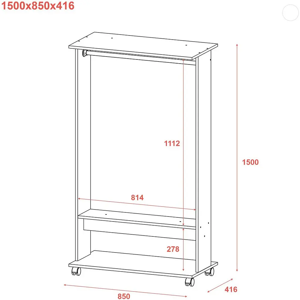 Гардеробна стійка Doros Д2 85x41.6x150 графіт (41510110) - фото 4