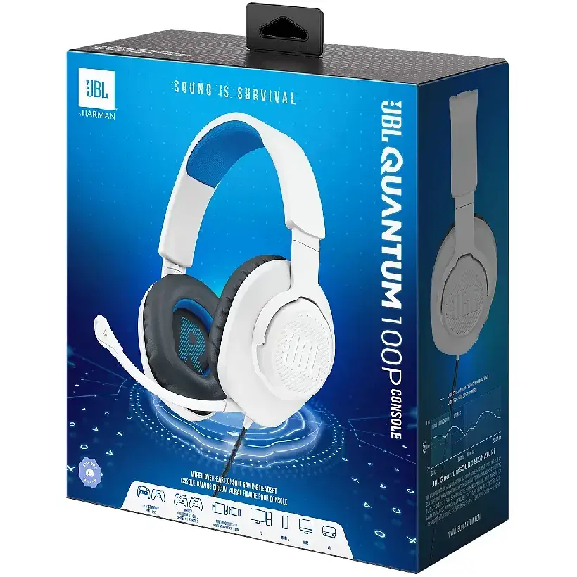 Гарнітура JBL Quantum 100P Console White (JBLQ100PWHTBLU) (6900175) - фото 6