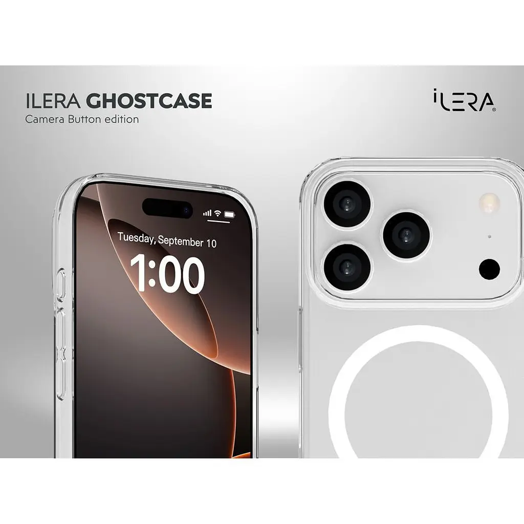 Чохол iLera GhostCase Camera Button with MagSafe для Apple iPhone 17 Pro Transparent (iLGCAClCaBk17Pr) [150399] - фото 6