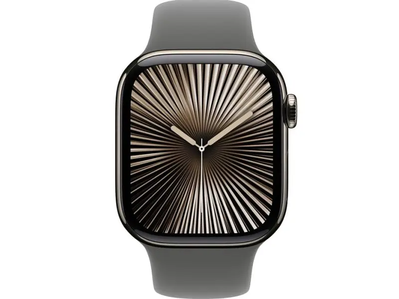 Смарт-годинник Apple Watch Series 10 GPS + Cellular 46mm Natural Titanium Case w. Stone Grey Sport Band - M/L (MWYA3) - фото 2