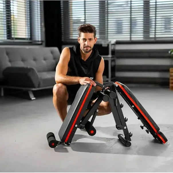 Скамейка тренировочная Hop-Sport HS-1010 Pro универсальна для жима и пресса. - фото 6