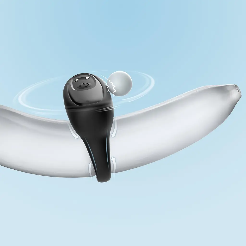 Віброкільце B - Series Joy Oring Black, 6 см (чорний) - фото 7