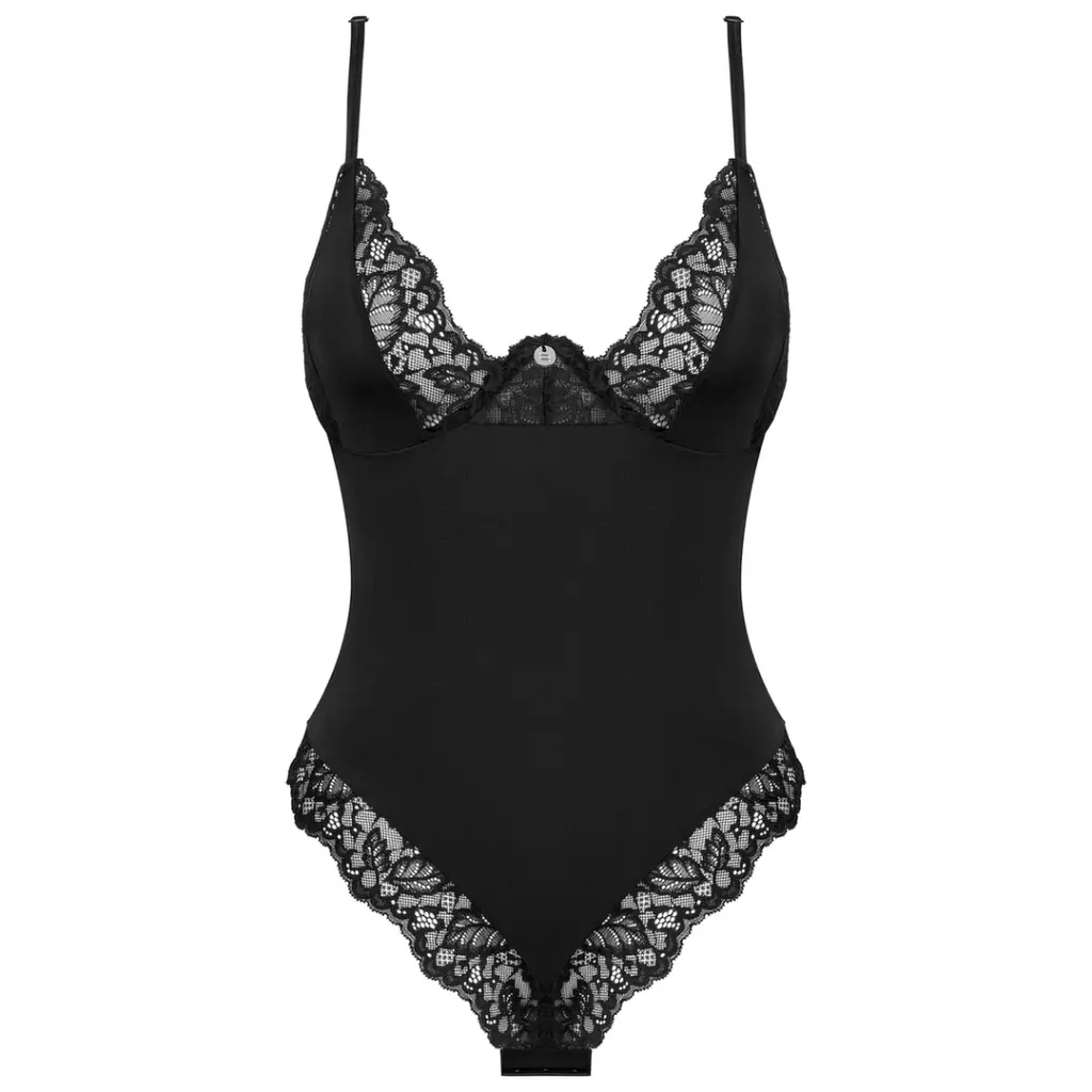 Еротичний боді Obsessive Bellastia XL/2XL чорний - фото 2