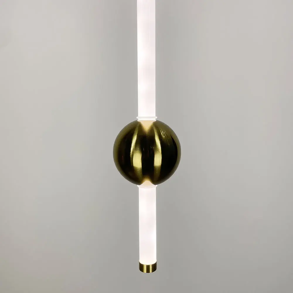 Led светильник в вертикальной форме 90 см с латунным шариком | Line F | Арт. YG517A/900 VL AB - фото 5
