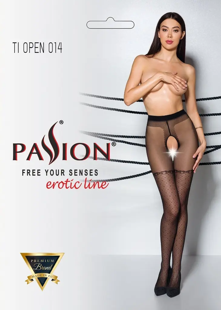 Колготки Passion Tiopen 014 з відкритим доступом 1/2 чорні - фото 3