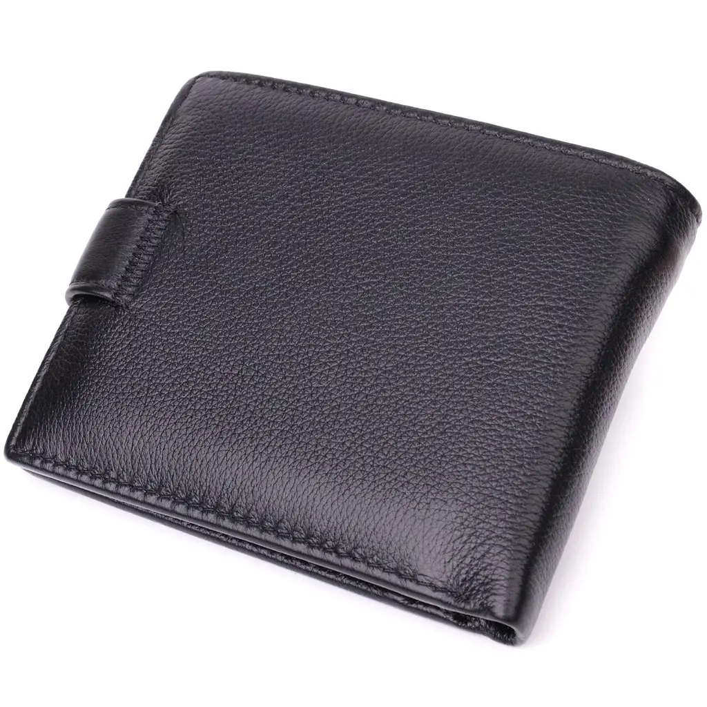Горизонтальне чоловіче портмоне з натуральної шкіри ST Leather 22487 чорний - фото 6