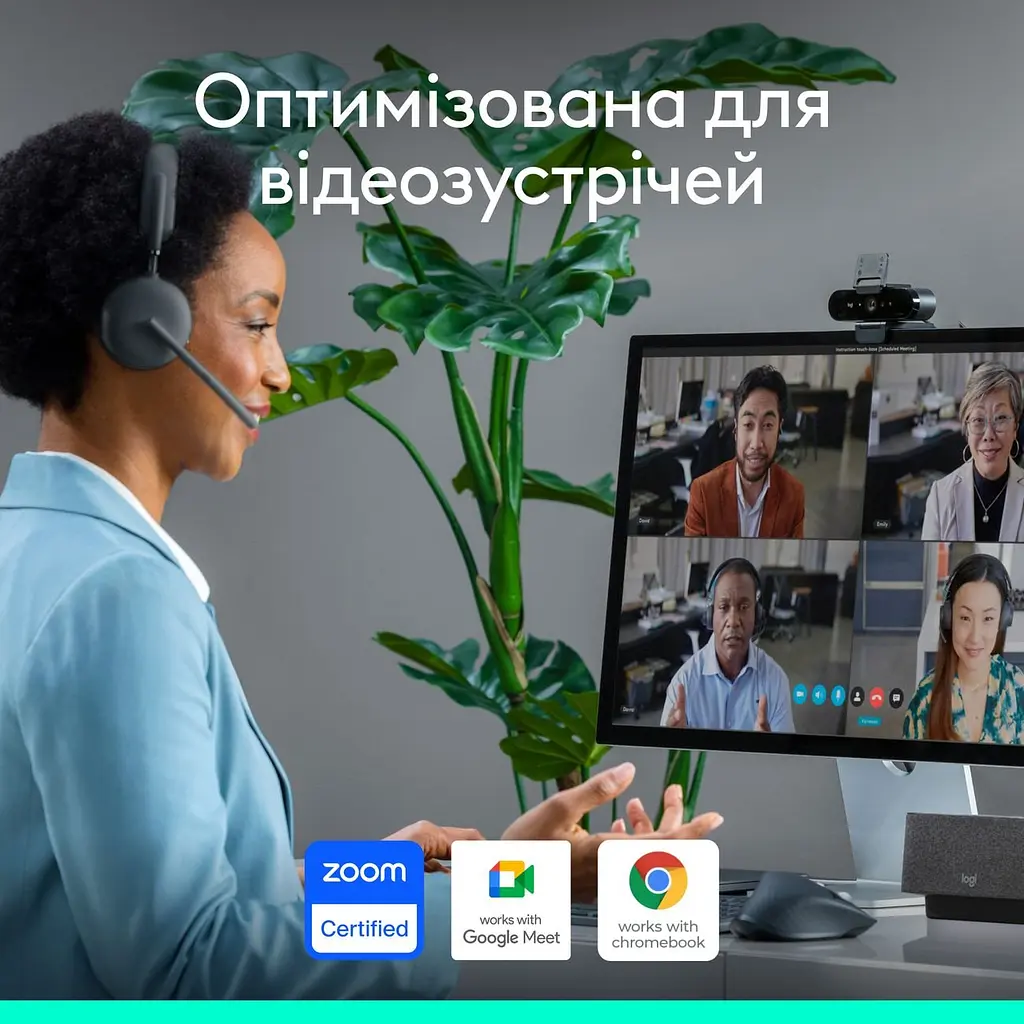 Веб-камера Logitech Brio 4K Graphite (960-001718) - фото 6